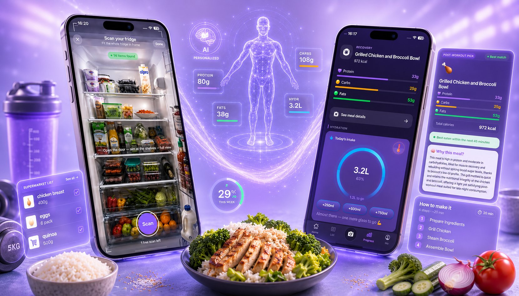 Fridgym AI — AI-powered nutrition assistant app preview